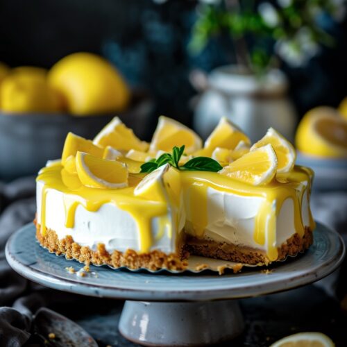 No Bake Cheesecake mit Lemon Curd Rezept trickytine