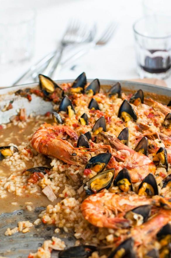 Meeresfrüchte Paella, oder: die leckerste Paella de Mariscos - trickytine