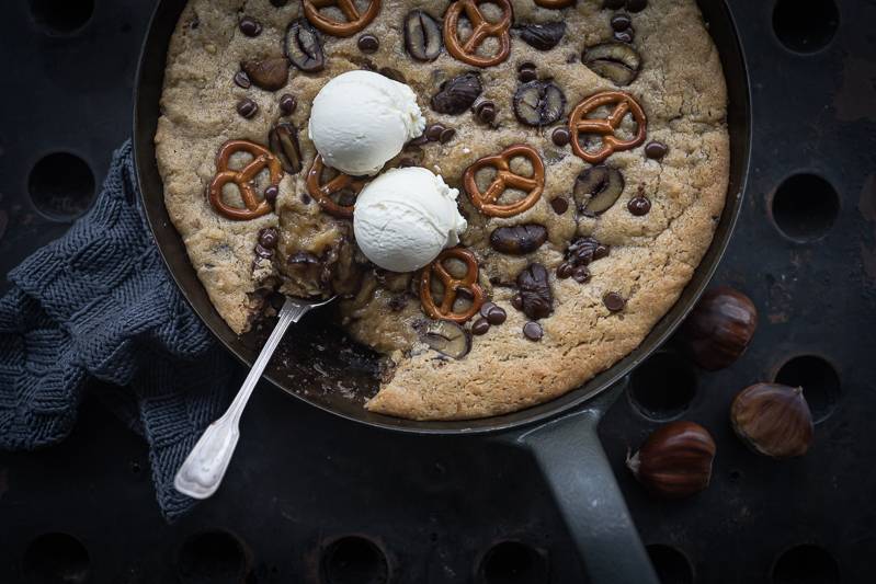 Riesen Maronen Cookie trickytine Rezept Pfannen Keks 