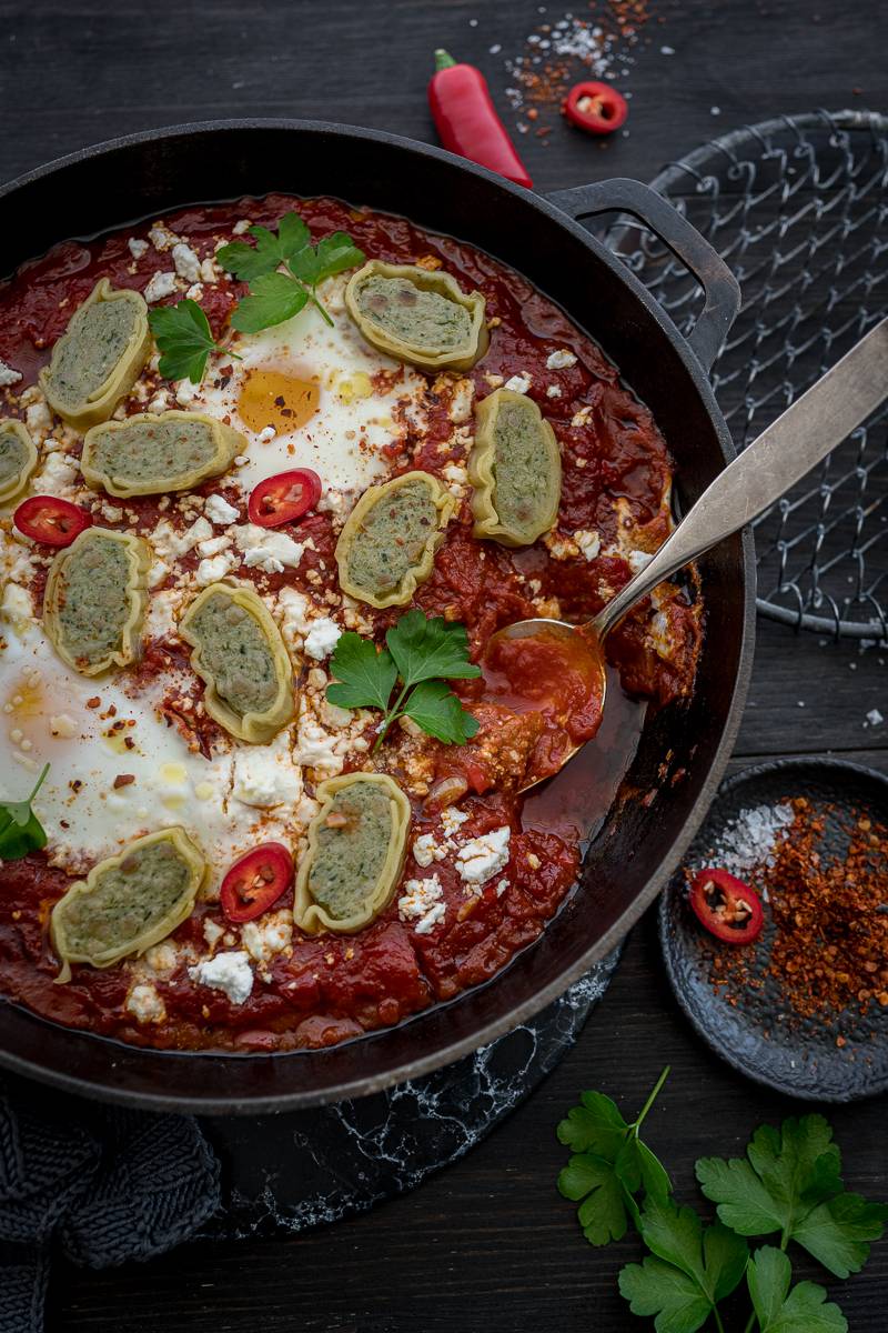 10 Feta-Rezepte Schwäbische Maultaschen Shakshuka trickytine