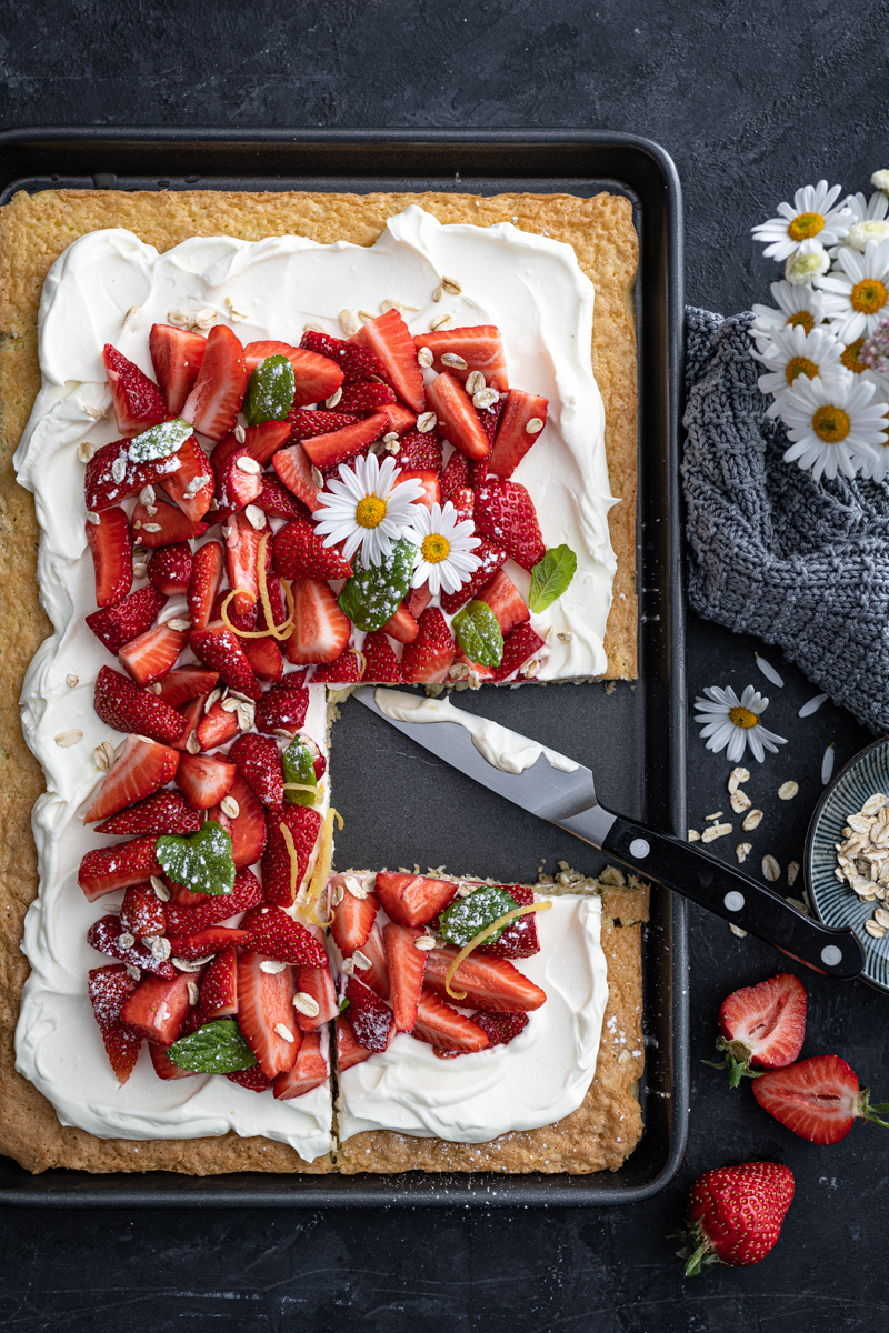 Schnelle Sommerkuchen-Rezepte Erdbeerkuchen vom Blech