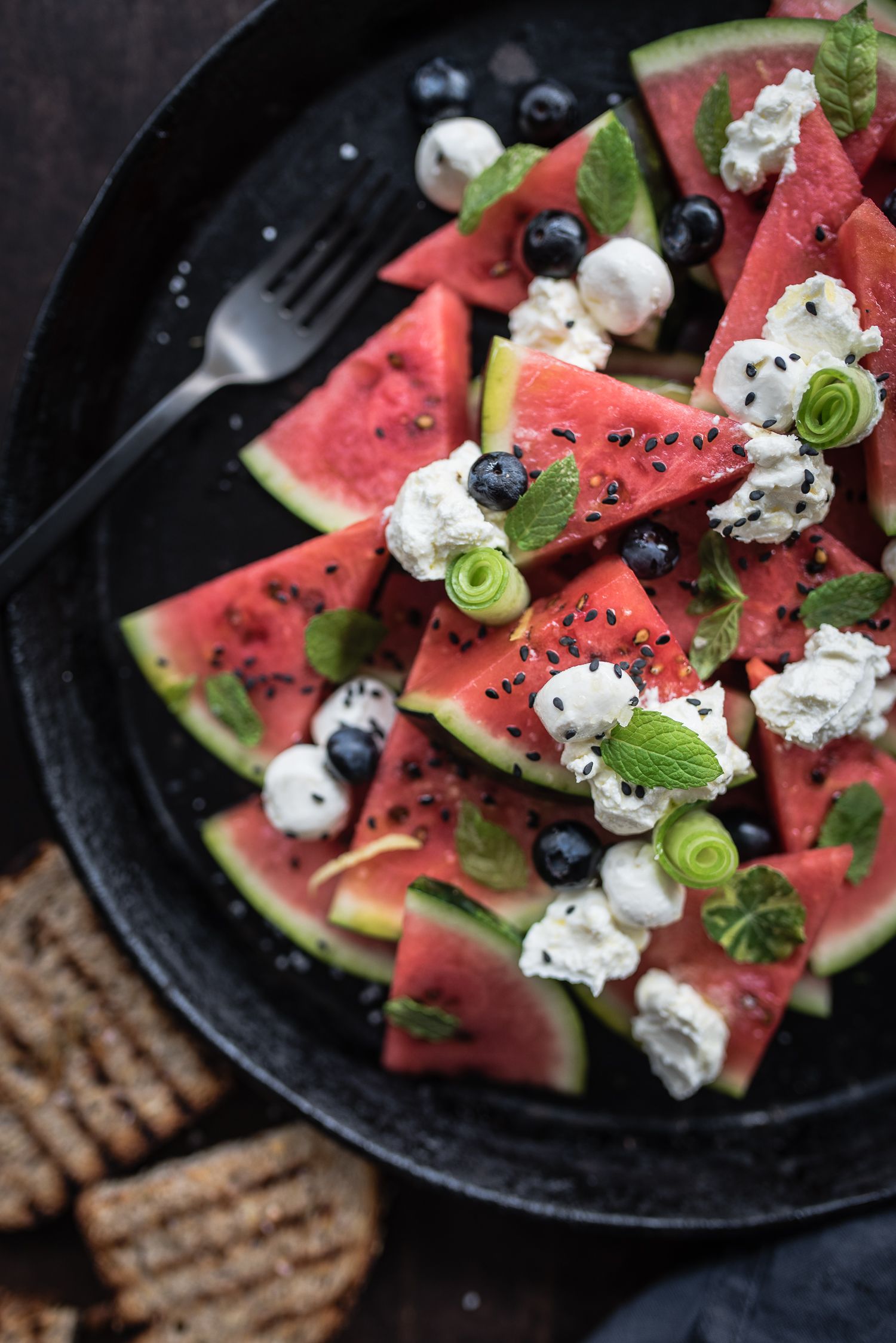 5 vegetarische Sommer Gerichte, Wassermelonensalat