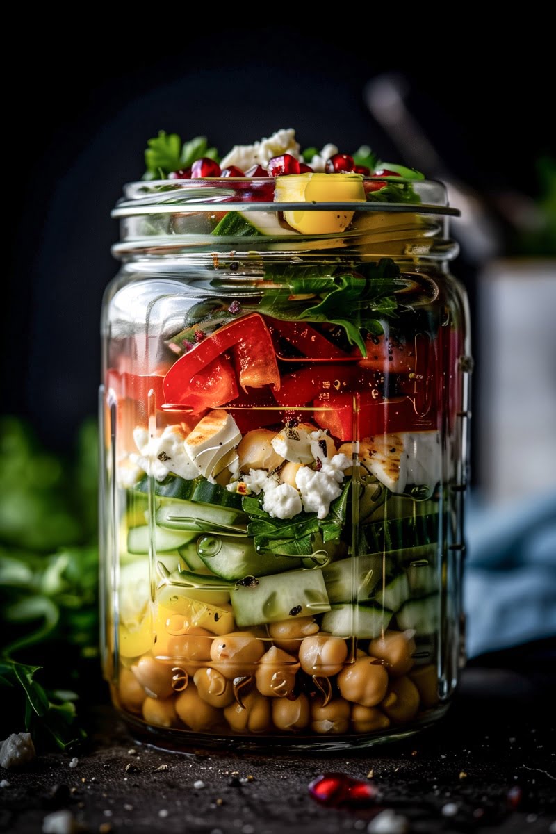 Salat im Glas Kichererbsen Salat Meal Prep trickytine