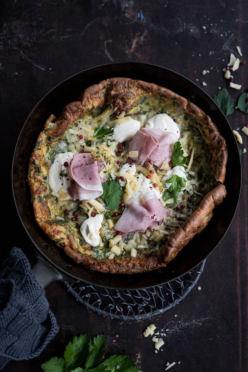 10 schnelle Ofengerichte für jeden Tag Dutch Baby mit Bergkäse und Schinken trickytine