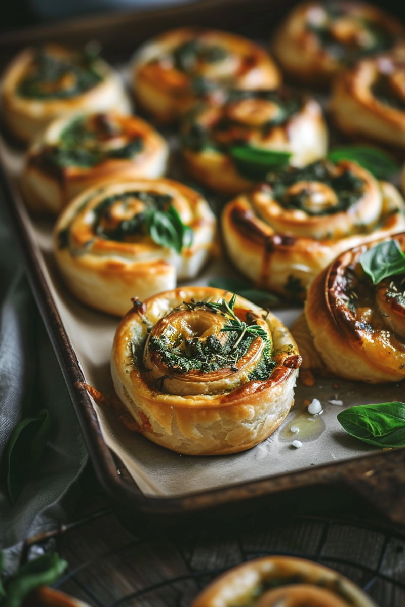 Schnelle Rezepte mit Blaetterteig trickytine Blaetterteigschnecken mit Pesto