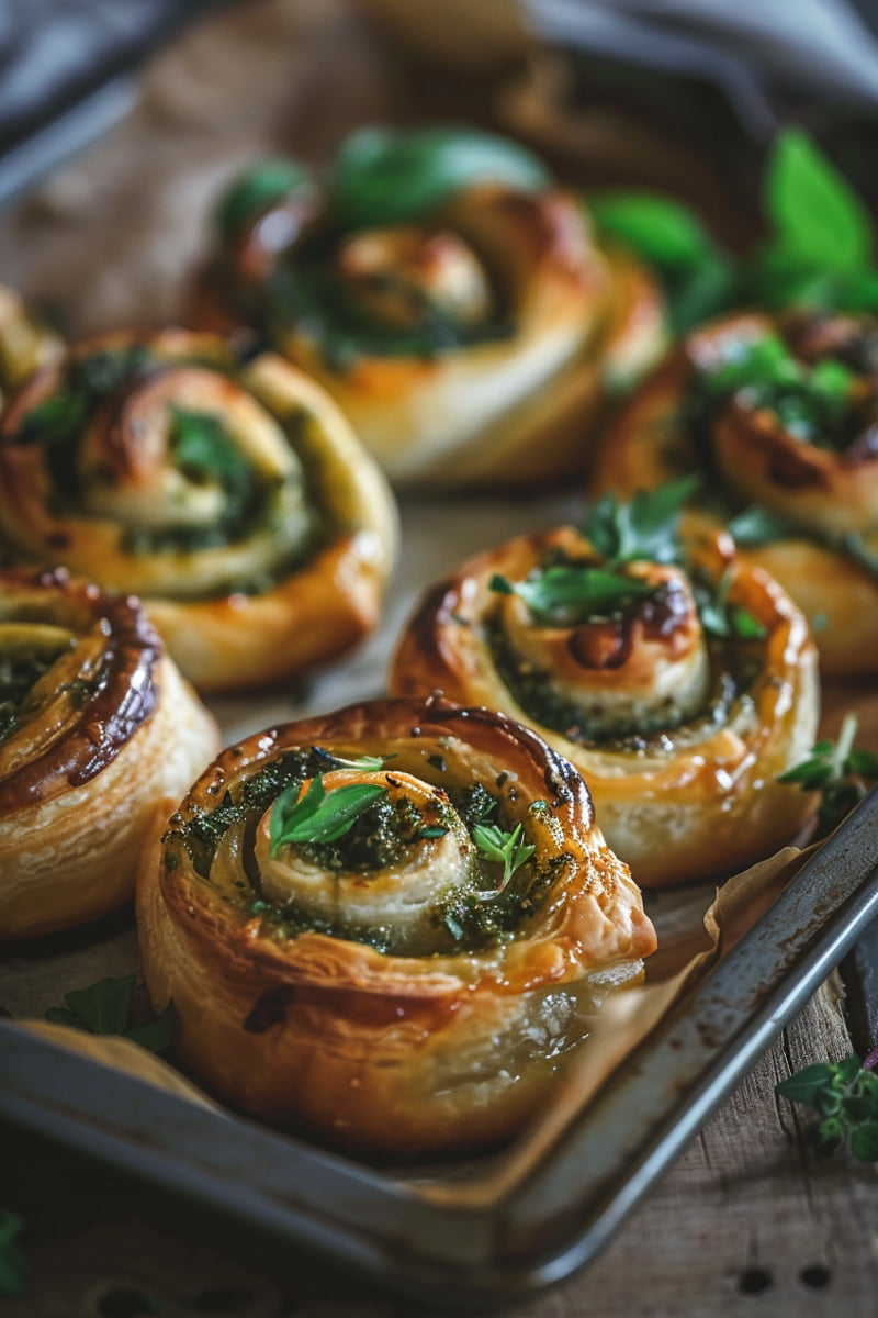 Schnelle Rezepte mit Blaetterteig trickytine Blaetterteigschnecken mit Pesto