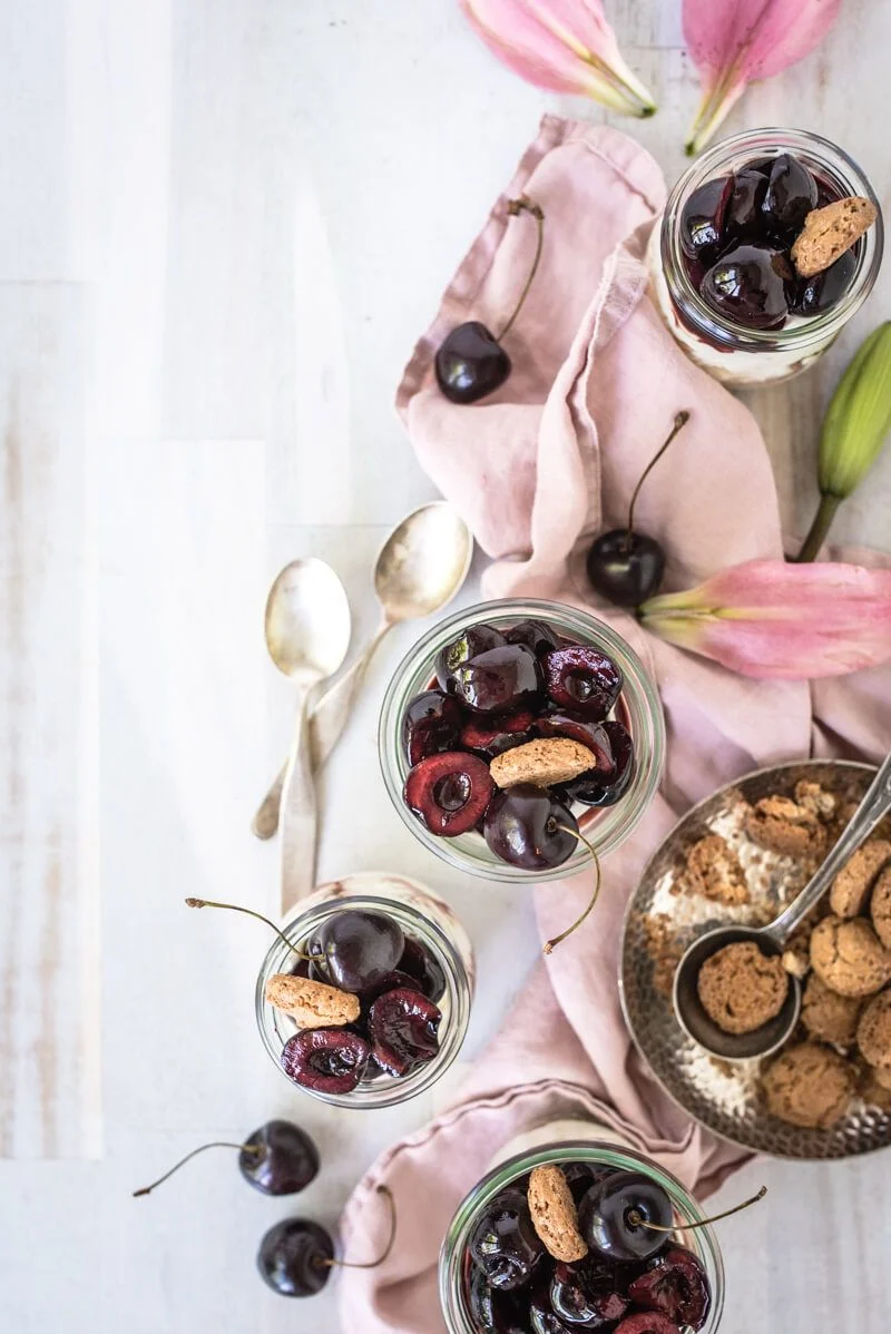 5 Rezeptideen mit Ricotta Schichtdessert mit Kirschen trickytine