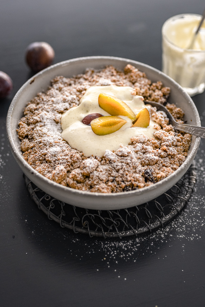 Schnelles Zwetschgencrumble aus dem Airfryer