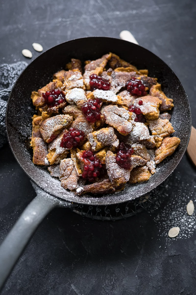 10 vegetarische Herbstgerichte Süßer Kürbis Kaiserschmarrn trickytine