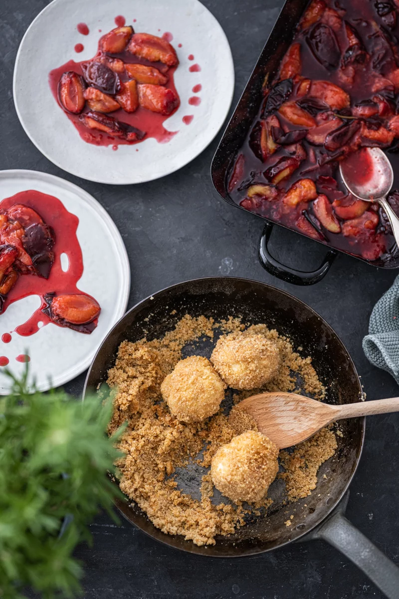 10 vegetarische Herbstgerichte Topfenknödel trickytine